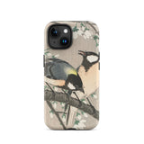 Mésanges sur branche de cerisier - Étui Iphone Ohara Koson, 15 / Mat, Coques de téléphone portable, Toby Leon