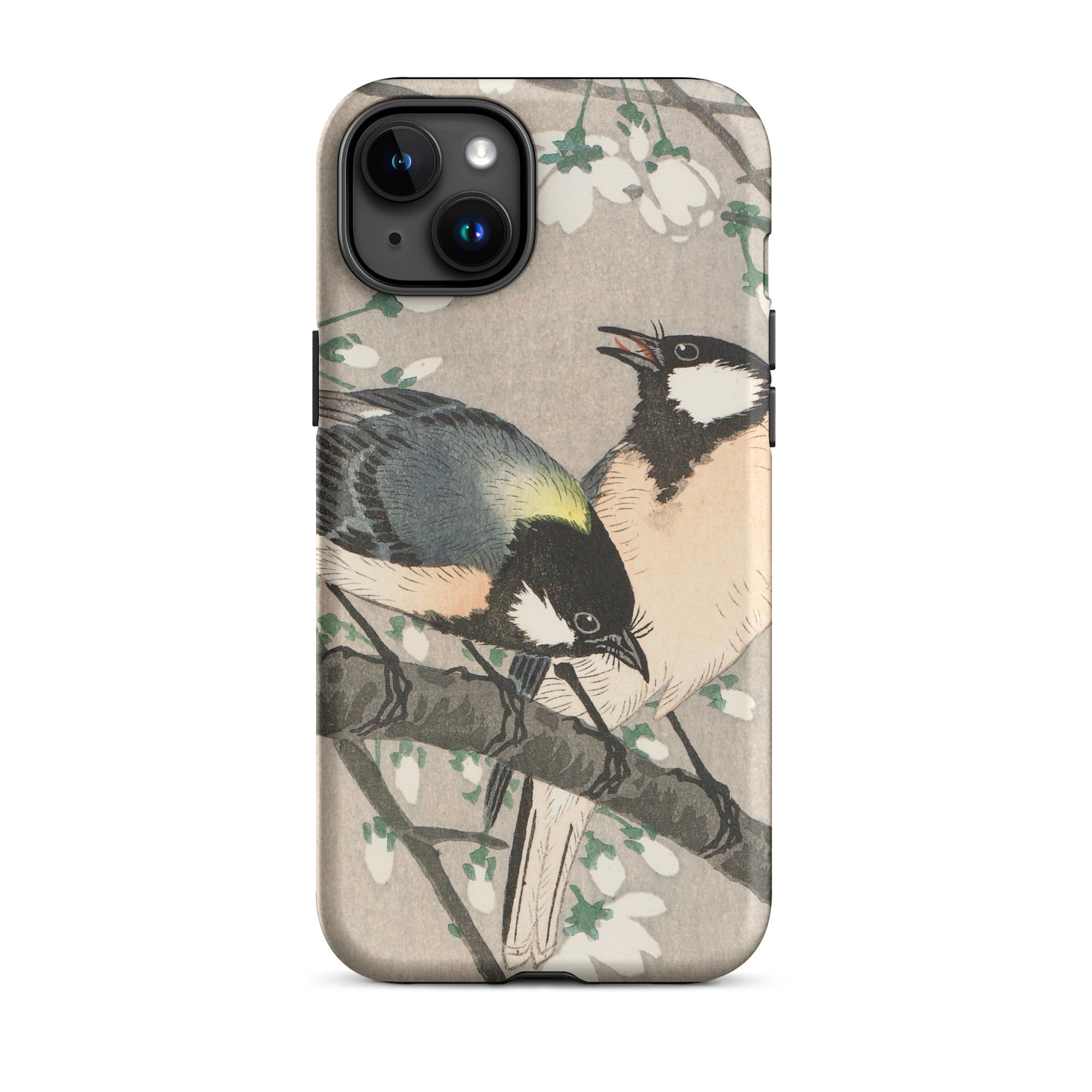 Tits on Cherry Branch - Ohara Koson Iphone Case, 15 Plus / Matte, Bird-themed Iphone Case