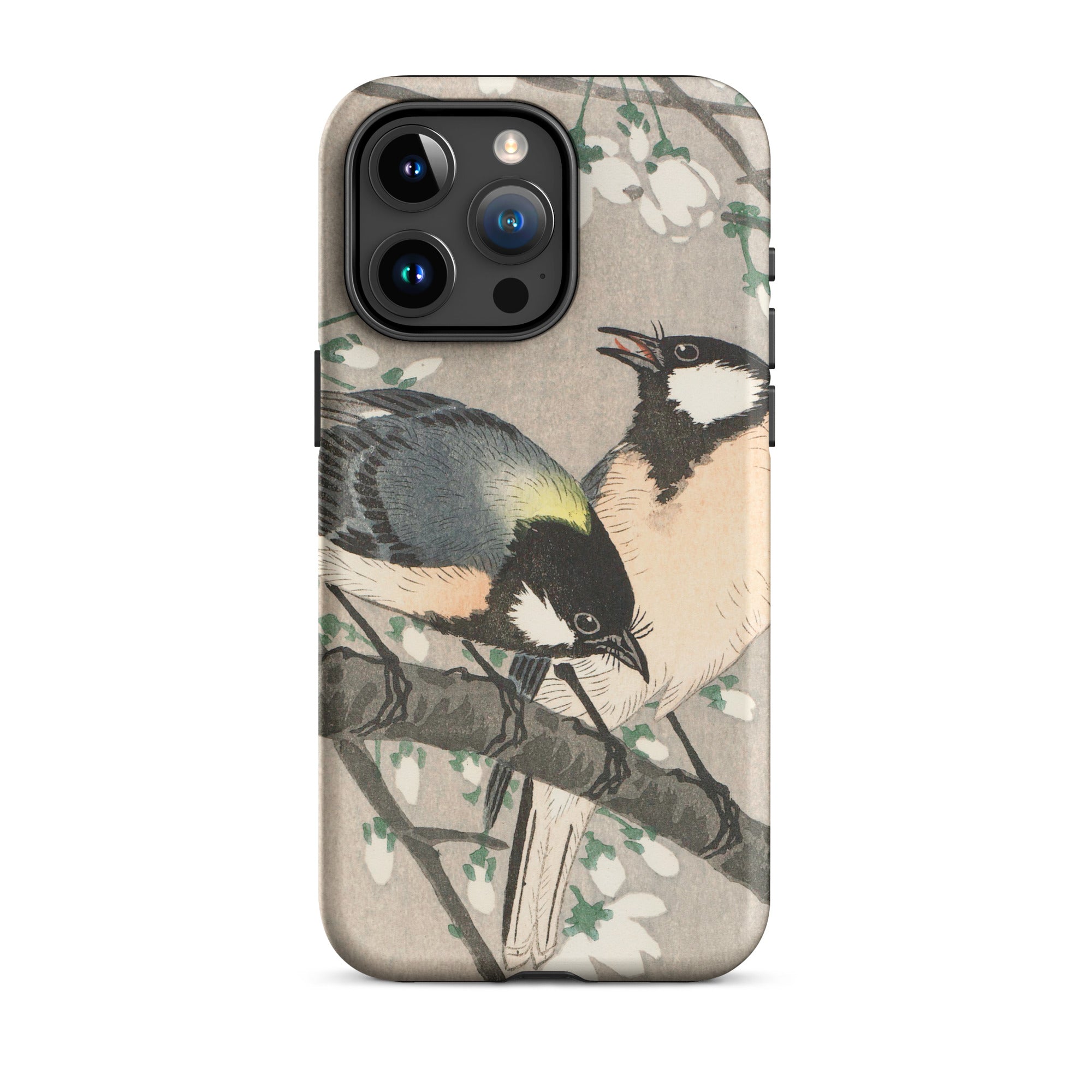 Tits on Cherry Branch - Ohara Koson Iphone Case, 15 Pro Max / Matte, Bird-themed Phone Case