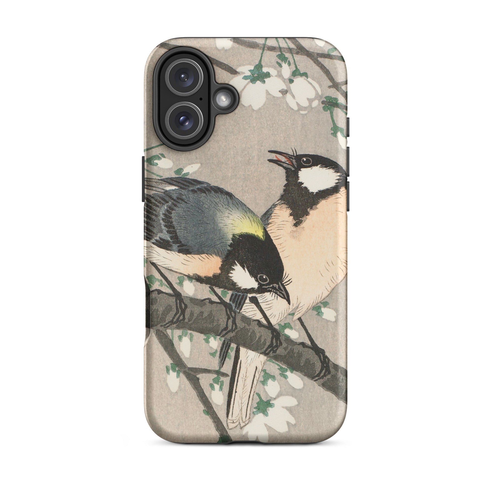 Tits on Cherry Branch - Ohara Koson Iphone Case, 16 Plus / Matte, Bird-themed Phone Case