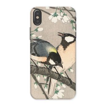 Mésanges sur branche de cerisier - Étui Iphone Ohara Koson, x / Mat, Coques de téléphone portable, Toby Leon