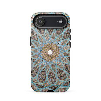 Tomb of Hafez - Shiraz Mosaic Ceiling Phone Case Iphone 17 Air / Matte Blue Brown Mandala Patterned Phone Case Textured Surface Shiraz