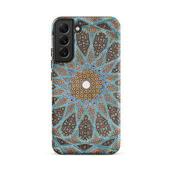 Tomb of Hafez - Shiraz Mosaic Ceiling Phone Case Samsung Galaxy S22 Plus / Matte Phone Case Intricate Symmetrical Geometric Pattern Shades
