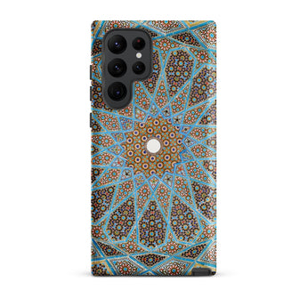 Tomb of Hafez - Shiraz Mosaic Ceiling Phone Case Samsung Galaxy S22 Ultra / Matte Vibrant Intricately Designed Phone Case Detailed Blue