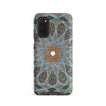 Tomb of Hafez - Shiraz Mosaic Ceiling Phone Case Samsung Galaxy S20 / Matte Intricate Symmetrical Geometric Pattern Shades Blue, Forgotten