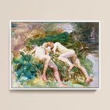 Tommies Bathing - John Singer Sargent Art Print / Canvas, 16x12’’ / 41x31cm / White Frame, Posters Prints & Visual Artwork, Toby Leon
