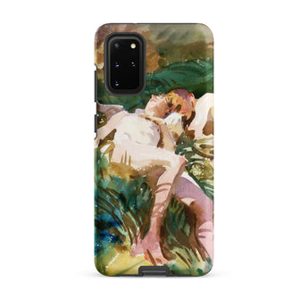 Tommies Bathing - John Singer Sargent Samsung Case, Galaxy S20 Plus / Matte, Smartphone Case Watercolor Painting Person Grass