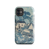 Blue Landscape with Houses - Vincent Van Gogh Phone Case Mobile Cases Blue White Illustrated Phone Case Stylized Village Scene Gogh’s Reed,