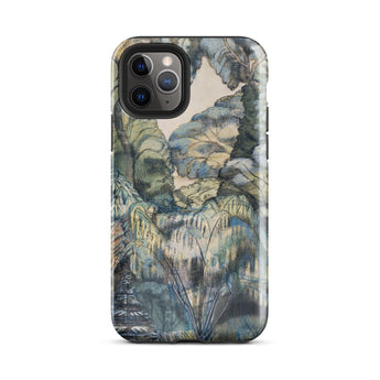 Trees in Bird Garden Iver Heath - Paul Nash Phone Case Mobile Cases Rugged Phone Case Detailed Watercolor-style Landscape Muted Greens