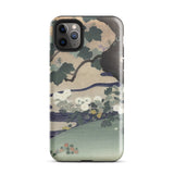 Tree and Chrysanthemums - Kogyo Tsukioka Phone Case Mobile Cases Sleek Phone Case Traditional Japanese Ukiyo-e Style Illustration Kogyo