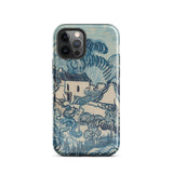 Blue Landscape with Houses - Vincent Van Gogh Phone Case Mobile Cases Blue Cream-colored Phone Case Stylized Landscape Design Reminiscent