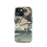Tree and Chrysanthemums - Kogyo Tsukioka Phone Case Mobile Cases Phone Case Traditional Japanese Ukiyo-e Style Illustration Dark Kogyo