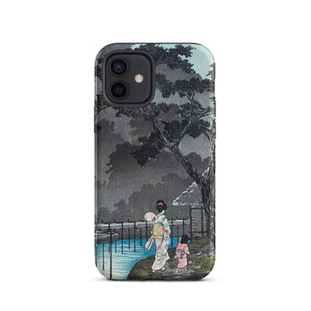 Moon at Sekiguchi - Hiroaki Takahashi Phone Case Iphone 12 / Matte Phone Case Japanese Art Hiroaki Takahashi Iphone, Moonlight Spills,