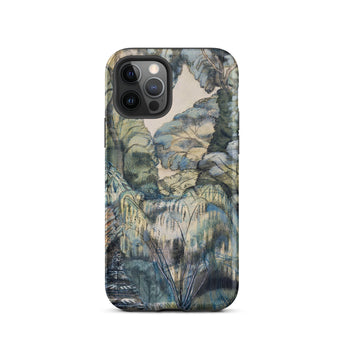 Trees in Bird Garden Iver Heath - Paul Nash Phone Case Mobile Cases Phone Case Detailed Painterly Landscape Design Muted Blues Nash’s Bird,