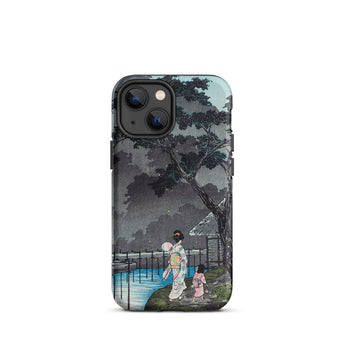 Moon at Sekiguchi - Hiroaki Takahashi Phone Case Iphone 13 Mini / Matte Japanese Art Phone Case Hiroaki Takahashi Iphone, Moonlight Spills,