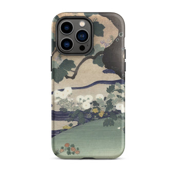 Tree and Chrysanthemums - Kogyo Tsukioka Phone Case Mobile Cases Phone Case Traditional Japanese Ukiyo-e Style Illustration Delicate Kogyo
