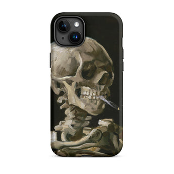 Skeleton with a Cigarette - Vincent Van Gogh Phone Case Iphone 15 Plus / Matte Phone Case Skeleton Art Gogh’s Skeleton, Smirking Eulogy,