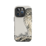 Owl and Fir Tree - Numata Kashu Kachō-e Phone Case Iphone 16 Pro / Matte Owl-themed Phone Case Numata Kashu, Nocturnal Sentinel, Time’s Edge
