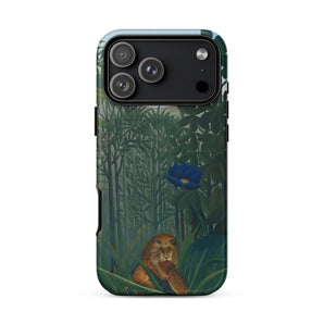 The Repast of the Lion - Henri Rousseau Phone Case Mobile Cases Phone Case Detailed Illustration Lion Dense Green Foliage Henri Rousseau