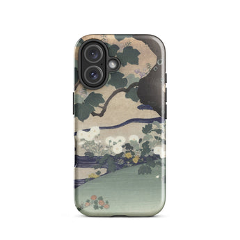 Tree and Chrysanthemums - Custodia per iPhone Kogyo Tsukioka, 16 / Lucida, Custodie per telefoni, Toby Leon