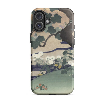 Tree and Chrysanthemums - Custodia per iPhone Kogyo Tsukioka, 16 Plus / Opaca, Custodie per telefoni cellulari, Toby Leon