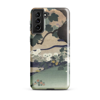 Tree and Chrysanthemums - Kogyo Tsukioka Phone Case, Samsung Galaxy S21 Plus / Gloss, Mobile Cases, Toby Leon
