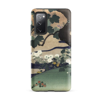 Tree and Chrysanthemums - Kogyo Tsukioka Phone Case Mobile Cases Phone Case Traditional Japanese-style Landscape Dark Green Leaves Kogyo