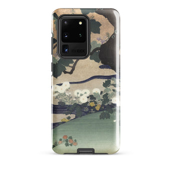 Tree and Chrysanthemums - Kogyo Tsukioka Phone Case Mobile Cases Phone Case Traditional Japanese Ukiyo-e Style Illustration Delicate Kogyo