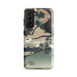Tree and Chrysanthemums - Kogyo Tsukioka Phone Case Mobile Cases Phone Case Traditional Japanese Woodblock Print Design Delicate Kogyo