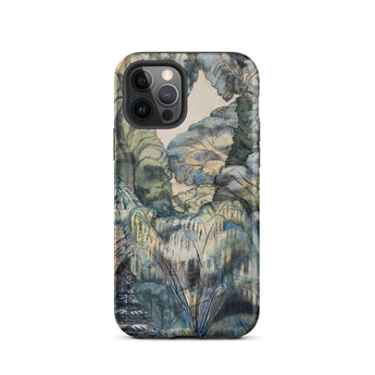Trees in Bird Garden Iver Heath - Paul Nash Phone Case Iphone 12 Pro / Matte Phone Case Detailed Painterly Landscape Design Muted Blues