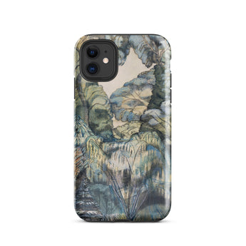 Trees in Bird Garden Iver Heath - Paul Nash Phone Case Iphone 11 / Gloss Rugged Phone Case Detailed Muted-toned Landscape Illustration