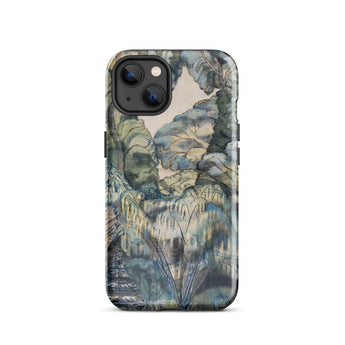 Trees in Bird Garden Iver Heath - Paul Nash Phone Case Iphone 13 / Gloss Rugged Phone Case Detailed Muted-toned Landscape Illustration
