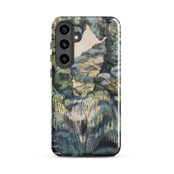 Trees in Bird Garden Iver Heath - Paul Nash Phone Case Mobile Cases Phone Case Detailed Impressionistic Landscape Painting Muted Greens