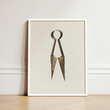 Trimming Shears - Harold Ballerd Farmhouse Art Print / Canvas Framed Vintage-style Metal Pair Scissors Rusted Weathered, Agrarian Antiquity