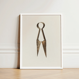 Trimming Shears - Harold Ballerd Farmhouse Art Print / Canvas Vintage-style Metal Compass Weathered Rust-toned Finish Classic Pointed,