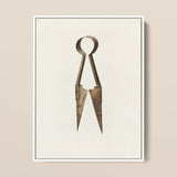 Trimming Shears - Harold Ballerd Farmhouse Art Print / Canvas Antique Bronze-colored Metal Tailor’s Vintage Weathered Finish, Agrarian