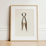 Trimming Shears - Harold Ballerd Farmhouse Art Print / Canvas Antique Bronze-colored Metal Vintage Rustic Design, Agrarian Antiquity Prints