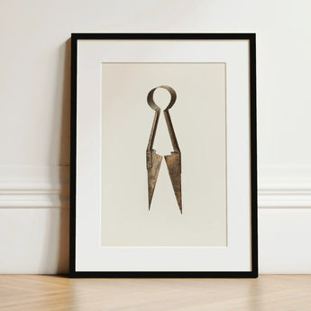 Trimming Shears - Harold Ballerd Farmhouse Art Print / Canvas Antique Bronze-colored Metal Vintage Rustic Design, Agrarian Antiquity Prints