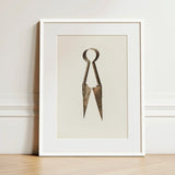Trimming Shears - Harold Ballerd Farmhouse Art Print / Canvas Vintage-style Metal Pair Scissors Weathered Antique Bronze Finish, Agrarian
