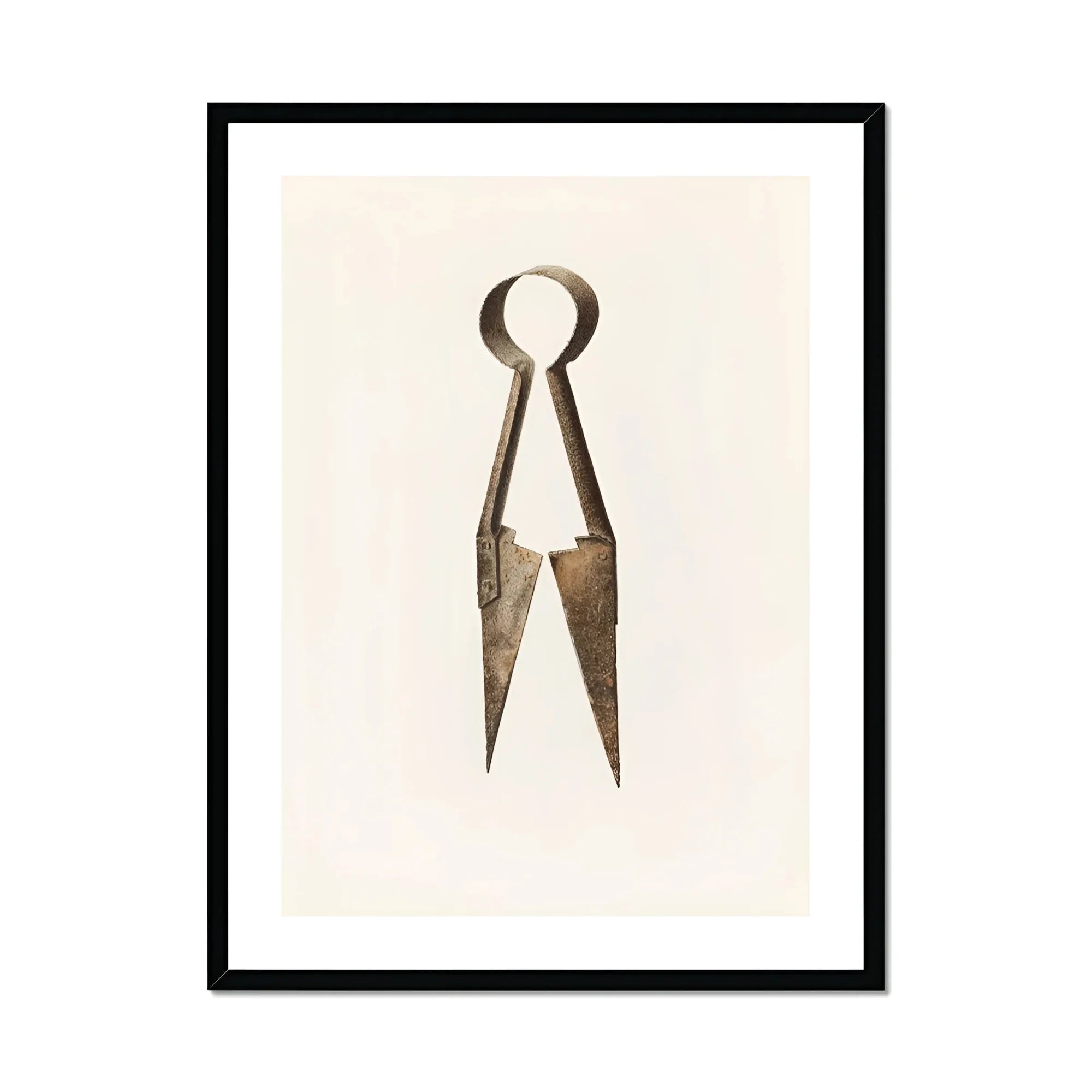 Trimming Shears - Harold Ballerd Farmhouse Art Print, Vintage Metal Scissors Shears Pointed Blades