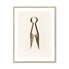 Trimming Shears - Harold Ballerd Farmhouse Art Print, Vintage Metal Scissors Triangular Blades Circular Handle Rings
