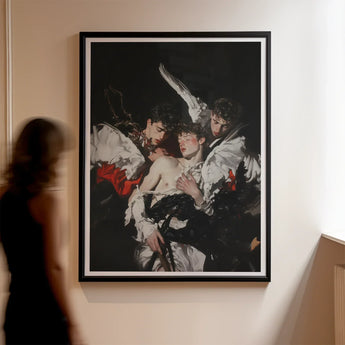 Trinity - Unholy Gay Saints Art Print / Canvas Black-framed Reproduction Caravaggio’s ?The Lute Player” Minimalist Gallery, Stitching Prints