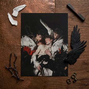 Trinity - Unholy Gay Saints Art Print / Canvas Black Rectangular Print Caravaggio’s Death Virgin Dramatic Chiaroscuro Unholy Gay Saints,