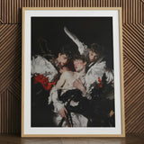 Trinity - Unholy Gay Saints Art Print / Canvas Framed Dramatic Dark-toned Painting Three Figures, Stitching Prints