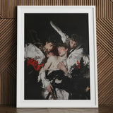 Trinity - Unholy Gay Saints Art Print / Canvas White-framed Dramatic Chiaroscuro-style Painting Three Figures, Stitching Prints