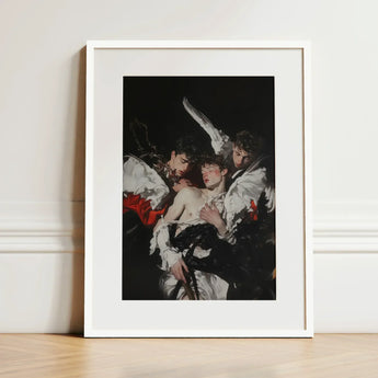 Trinity - Unholy Gay Saints Art Print / Canvas White-framed Dramatic Dark-toned Classical Painting Figures, Stitching Prints