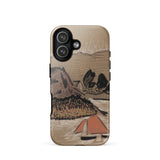 Trois Bateaux Sur Le Trieux - Paul Serusier Phone Case Iphone 17 / Gloss Beige Phone Case Stylized Landscape Illustration Mountains Water