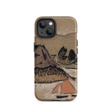 Trois Bateaux Sur Le Trieux - Paul Serusier Phone Case Iphone 14 / Matte Beige Textured Phone Case Stylized Landscape Mountains Water Paul