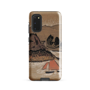Trois Bateaux Sur Le Trieux - Paul Serusier Phone Case Samsung Galaxy S20 / Gloss Brown Phone Case Stylized Landscape Painting Black