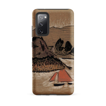 Trois Bateaux Sur Le Trieux - Paul Serusier Phone Case Samsung Galaxy S20 Fe / Matte Brown Textured Phone Case Stylized Landscape Mountains